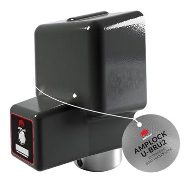 Imagem de AMPLock U-BRU2 | Trava de reboque resistente para acoplador de esfera de 5 cm | Segurança superior para reboques de barco | Design patenteado para acopladores de esfera de 5 cm com borda quadrada