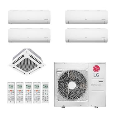 Imagem de Ar-Condicionado Multi Split Inverter LG 48.000 (2x Evap HW 9.000 + 2x Evap HW 18.000 + 1x Evap Cassete 4 Vias 24.000) Quente/Frio 220V