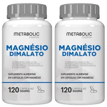 Imagem de 2x Magnesio Dimalato 500Mg - 240 Cápsulas - Metabolic Farma