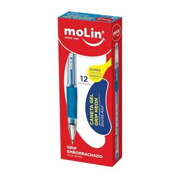 Imagem de Caneta Gel Grip, Azul Claro, Caixa com 12 Unidades