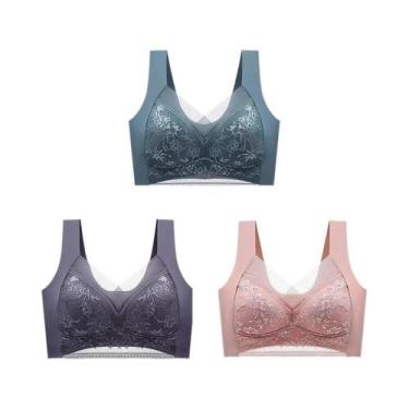 Imagem de Conjunto De Lingerie Feminina plus Size Com Sutiã Push up De Renda E D