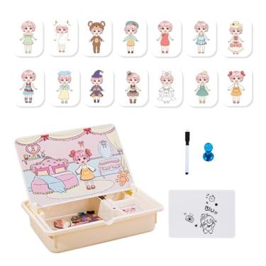 Imagem de Rrlihjgu Caixa Magnética de Quebra-Cabeça - Jogo Magnético para Crianças em Idade Pré-Escolar | Atividades Criativas para Viagens de Carro com Estojo para Crianças Meninos Meninas Creche Jardim de