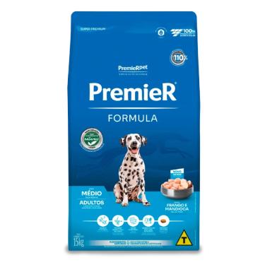 Imagem de Ração Premier Fórmula Cães Adultos Porte Médio Frango 15kg