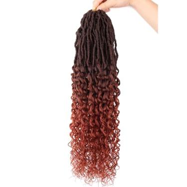 Imagem de LMZIM Pacote Com 8 Tranças De Crochê Estilo Boho Faux Locs, 24 Polegadas, Goddess Locs, Pré-Laçadas, Para Mulheres Negras, Soft River Locs, Cabelo De Crochê Com Pontas Cacheadas T350