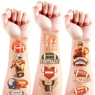 Imagem de 350 peças de tatuagens temporárias de futebol, adesivos de rosto de tatuagens de futebol americano para meninos como lembrancinhas temáticas de festa como presentes de jogadores de equipe de líderes