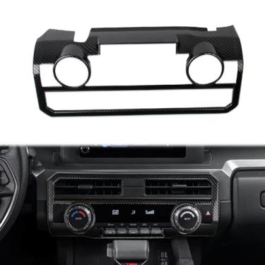 Imagem de Fewshaw Painel de interruptor de ar condicionado estilo fibra de carbono, acessórios de acabamento de tampa de ventilação CA para Toyota Tacoma 2024-2025