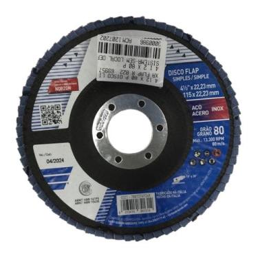 Imagem de 4 12 x 80 p disco lixa flap r 822  69957320326 4 1/2 x 80 p - NORTON