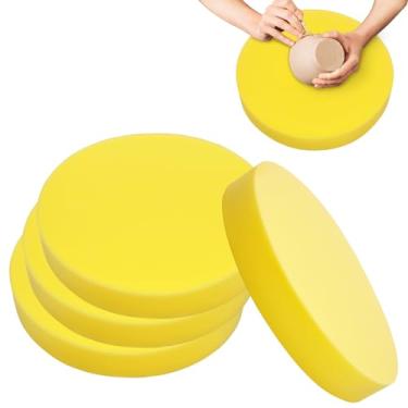 Imagem de KTZCTPCA Caminho de mesa de espuma de cerâmica, almofada de espuma de cerâmica redonda confortável, tapete de espuma de cerâmica de alta densidade, almofada de esponja de argila prática para pintura