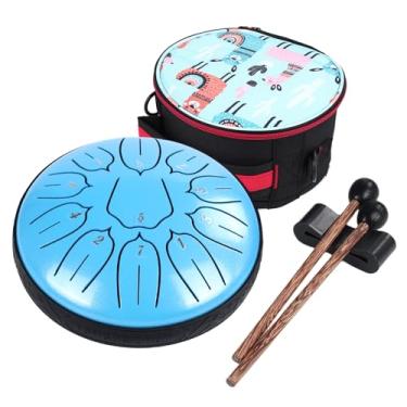 Imagem de Ubblove Instrumentos de bateria de língua de aço: tambores de aço de metal com 15 cm e 11 notas D com bolsa - instrumento de percussão para educação musical, relaxamento, meditação e presentes - azul