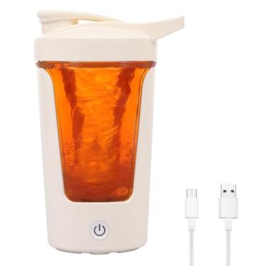 Imagem de ZFLYCANP Coqueteleira, coqueteleira elétrica de proteína, copos coqueteleiros recarregáveis para leite, escritório, cozinha, viagens