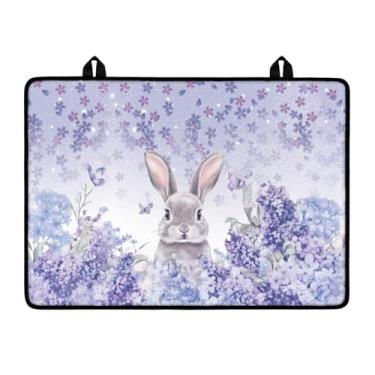 Imagem de Cugasmaru Capas superiores de fogão para fogões Glasstop Coelhinho Páscoa Capas de bancada protetor de fogão elétrico resistente a arranhões cobertura de forno de topo plano, tapete de borracha de