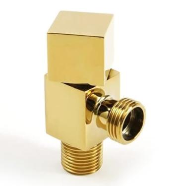 Imagem de Válvula de parada de ângulo quadrado de latão sólido tamanho G1/5.1 cm, bidê, spray, chuveiro, quarto de volta, água, banheiro, chuveiro
