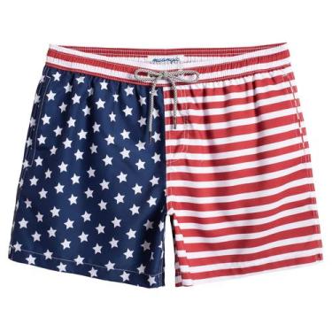 Imagem de Calções de banho mamagic masculinos Quick Dry Beach Shorts Flag M - ma