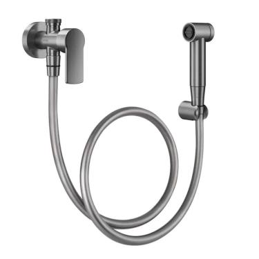 Imagem de Ducha Higiênica com Registro e Derivação 1/2 Docol Argon Grafite Escovado 90008488070