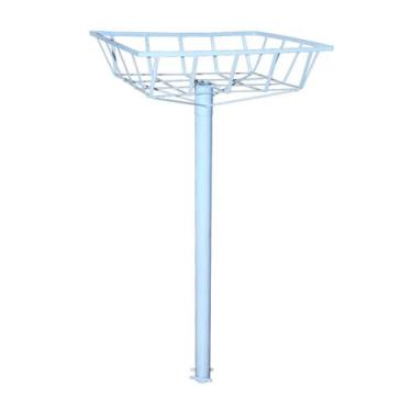 Imagem de Lixeira de Rua Calçada Parque Cesto Raso Branca 112x60x45cm - Ouro Min