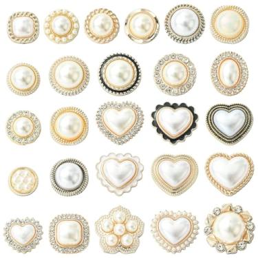 Imagem de UR URLIFEHALL 52 peças, 26 estilos, imitação de pérola, resina, cabochões, buquê, coração, flor, oval, flatback, berloques para enfeites de scrapbooking, grampo de cabelo