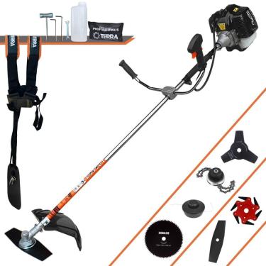Imagem de Roçadeira Cortador de Grama Terra GRH-520 À Gasolina 2T 52cc 6.500rpm + Kit Extra de Lâ...