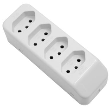 Imagem de Tomada Móvel Múltipla 2p+t 10a 250 Volts Quádrupla Cinza - 2701 - Fame Tomada Padrao 2p+t Quadrupla 10a Cinza 2701 Fame