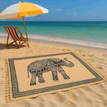 Imagem de Canga e Saída de Praia Poliéster Elefante Indiano Arabescos - Sarat Mo