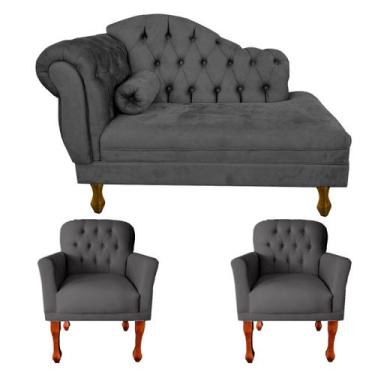 Imagem de Jogo Divã + 2 Poltronas P Consultório E Clínica Psicanálise - VANIA DE