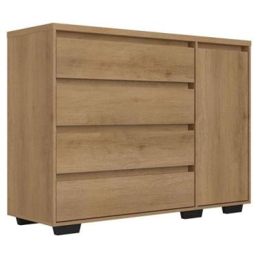 Imagem de Cômoda Com Porta Aurora Capuccino Acetinado - Thb - THB MÓVEIS