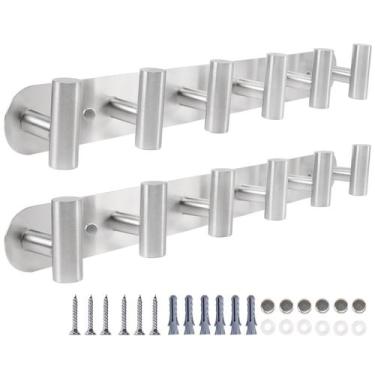 Imagem de Coat Hook Rack Vanloory montado na parede com 12 ganchos de aço inoxid