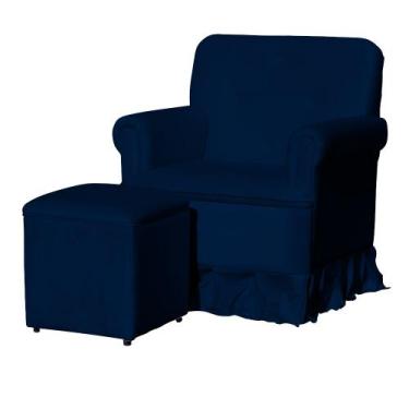 Imagem de Poltrona Laura Amamentação Balanço Mais Puff - Quarto Bebê Amamentação