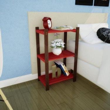 Imagem de Estante Multiuso Madeira Maciça 3 Prateleiras Colors - MaderSilva