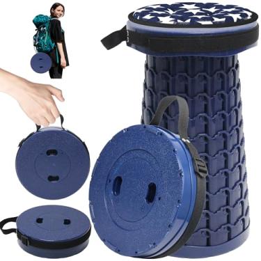 Imagem de ALEVMOOM Banco telescópico com almofada, banco telescópico de viagem, banco portátil e leve, simples, banquinho dobrável para acampamento, banco de piquenique resistente para atividades ao ar livre