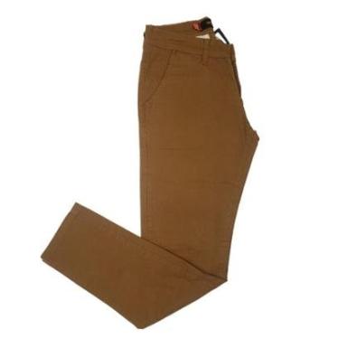Imagem de Calça Masculina Sarja com Elastano Bolso Chino Alfaiataria Social Wolfgan-Masculino