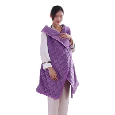 Imagem de Cobertor aquecido sem fio de 101,6 cm x 139,7 cm, cobertor aquecido portátil operado a pilhas, xale aquecido confortável e macio, 3 configurações de calor, desligamento automático, lavável na máquina