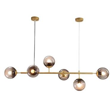 Imagem de FZGGWYHL E27 Boutique Decoração Lustre de Vidro Longo, Decoração Boutique Lustre Dourado Moléculas Latão Chapeamento Luminária de Teto Durante a Luz de Jantar Cozinha Ilha Quarto Iluminação - Preto e