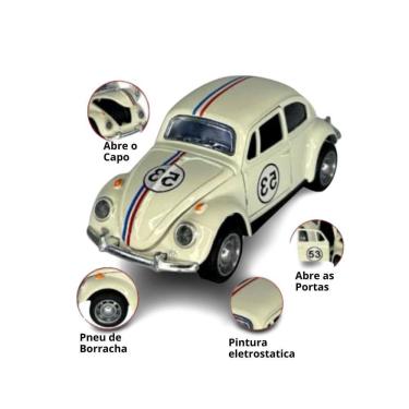 Imagem de Super Carrinho Miniatura Fusca Herbie 53 O Filme Fricção