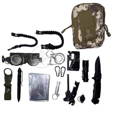 Imagem de Kit De Sobrevivência E Atividades Camping Bolsa Camuflada
