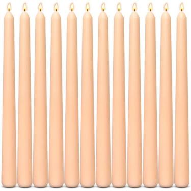 Imagem de Velas cônicas Sihuida, laranja claro, 10 cm, sem perfume, sem gotejame