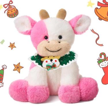 Imagem de Brinquedo de pelúcia Hopearl Christmas Plush Cow para crianças de 23 c