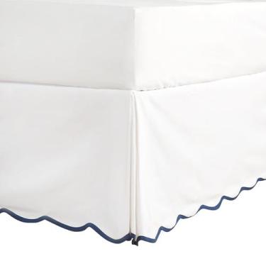 Imagem de Saia de cama HIG Twin XL 14 cm Drop Scalloped Edge branca