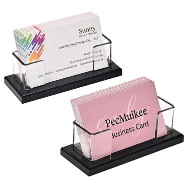 Imagem de Porta-cartões de visita PecMuikee Desk Acrylic 1 slot Clear x2