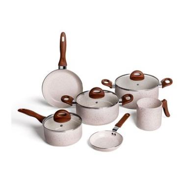 Imagem de CONJUNTO DE  PANELAS 6 PEÇAS CERAMIC LIFE SMART PLUS VANILA BRINOX