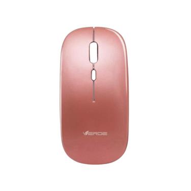 Imagem de Mouse Sem Fio Recarregável Wireless Bluetooth LED RGB - Rosa - Verde