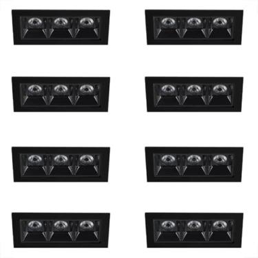 Imagem de 8 Spot Micro Triplo Led Downlight Embutir Mini 3000K Bet58