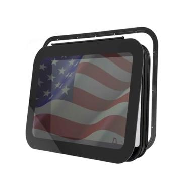 Imagem de Janela deslizante RV 30x20 - Design sem moldura, vidro matizado aprovado pelo DOT, moldura de alumínio à prova de intempéries, com tela de malha e kit de instalação (serve para paredes de 3,8 a 4,8 cm