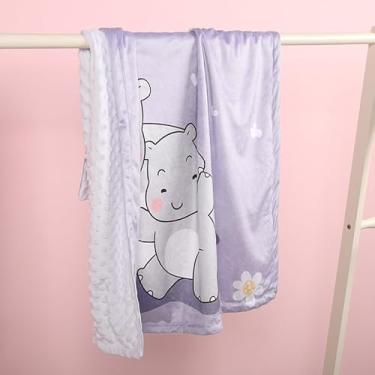 Imagem de Cobertor de bebê para meninos e meninas, animais fofos, cobertores macios com forro de lã pontilhada, cobertor macio para presente de aniversário de recém-nascido (76 x 101 cm