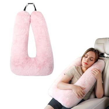 Imagem de Travesseiro de pescoço para viagem, travesseiros infláveis de pescoço para aviões, travesseiro de viagem para avião dormindo - evite dores no pescoço e nos ombros, suporte de cabeça e pescoço, para