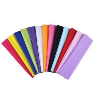 Imagem de Kit Faixa De Cabelo Confortável Elástica Esporte Tiara Academia Lazer Passeio Yoga Headband(3 x Brancas + 3 Pretas)