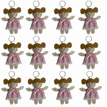 Imagem de Kit Lembrancinha de Maternidade 12 Unidades em Feltro Chaveiro - Bonequinha