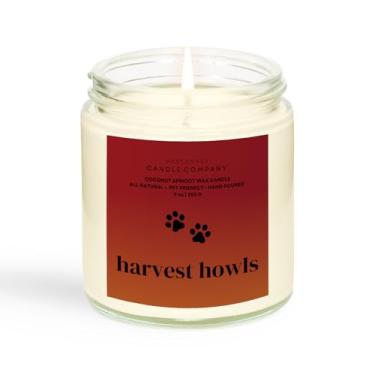 Imagem de Harvest Howls | Vela para animais de estimação | Cera de damasco de coco sem soja | Queima limpa | Não tóxica | Aprovado por veterinários | Eliminador de odores de animais de estimação | Vela