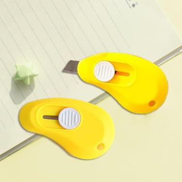 Imagem de Separadores de envelope com abridor de 2 letras com lâminas afiadas ocultas seguras, amarelo
