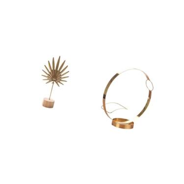 Imagem de Fenteer Escultura de Folha de Metal Abstrata Nórdica, Ornamento Criativo de Mesa para Festa, Decoração de Casa, Suporte de Ferro para Garrafas de Vinho, Vinho