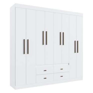 Imagem de Guarda-roupas 8 Portas 4 Gavetas Multimóveis Cr35110 Branco - MULTIMOV